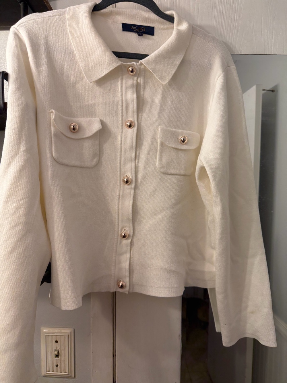 RACHEL Rachel Roy Cream Button-Front Jacket